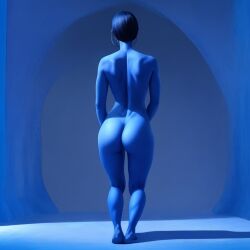 1girls ai_generated ass ass_focus back_view blue_hair blue_skin bottomless completely_naked completely_naked_female completely_nude completely_nude_female elemental elemental_humanoid female female female_focus female_only highres no_bra no_clothes no_clothing no_panties shoes shoes_only solo solo_female solo_focus straight_hair tagme the_era_of_the_elementals viewed_from_behind water_elemental