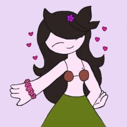 1girls adammystery7 adorable closed_eyes coconut_bra cute dancing flower_bracelet flower_in_hair grass_skirt heart hula hula_dancer hula_skirt jaiden jaiden_animations skimpy skimpy_clothes smile sole_female solo_female stickman wholesome youtube youtuber