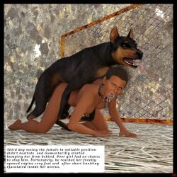 3d animal_genitalia animal_penis blue_eyes breeding_slave brown_hair canine canine_penis collar comics completely_naked completely_nude_female cum cum_in_pussy daz_studio degradation dobermann dominant_feral dominant_male female_human/male_feral female_on_feral femsub fit_female forced gangrape graphic_novel greta_a humiliation imprisoned involuntary_penetration jollybizz kennel kennel_slave long_hair maledom medium_breasts naked naked_female natural_breasts nipples penetration penis ponytail rape rough_sex sex skinny slave slavegirl slim_waist sperm story submissive_female text text_bubble zoophilia