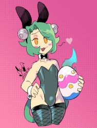 1boy 2022 :3 alto_(caliginous) bulge bunny_ears bunnysuit caliginous detached_collar fake_animal_ears femboy fishnet_thighhighs fishnets holding_object leotard male male_only smug solo_male thighhighs trap wrist_cuffs