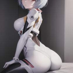 1girls ai_generated ass ayanami_rei female female_only katsuprime neon_genesis_evangelion plugsuit rei_ayanami solo stable_diffusion