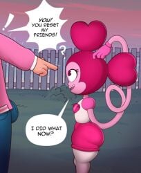 alien_girl bootydox bulge cartoon_network female imminent_rape imminent_sex large_ass male spinel_(steven_universe) steven_quartz_universe steven_universe steven_universe:_the_movie stretching_arms