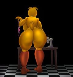 1girls ass backboob barefoot big_ass big_breasts breasts completely_nude completely_nude_female desk desk_fan fan female female_only five_nights_at_freddy's five_nights_at_freddy's_2 five_nights_at_freddy's_6 full_body holding holding_panties ls naked naked_female nude nude_female panties rear_view solo solo_female tail toy_chica_(fnaf) yellow_body