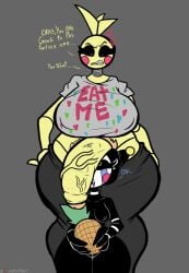 1futa 1girls angry big_dom_small_sub black_sclera bottom_heavy breasts clothed clothing cumlord cumlord_(artist) dialogue duo english_text female femsub five_nights_at_freddy's flaccid futa_on_female futadom futanari huge_cock huge_hips humanoid humanoid_penis imminent_rape just_coffee larger_futanari marionette_(fnaf) meme mostly_clothed nude partially_retracted_foreskin penis penis_on_face penis_on_head pubes pubic_hair puppet_(fnaf) rule_63 security_puppet_(fnaf) size_difference small_breasts smaller_female standing text thick_thighs toy_chica_(fnaf) uncut wide_hips