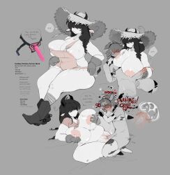 1boy 1girls anthro bbw black_hair blush boots breast_sucking breasts chubby chubby_female cow_ears cow_horns cow_print cow_tail cum cum_in_pussy dialouge dominant_female ejaculation farmer female female_on_femboy femboy femboy_on_female gloves hair_over_eyes handjob hat huge_breasts hung_trap inverted_nipples lactating lactation male midriff_baring_shirt orgasm original_character overalls overalls_only pussy reference_image strapon straw_hat thick_thighs thighhighs tied_shirt vanillamilk wheat wheat_in_mouth