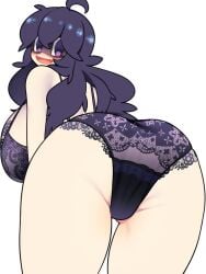 1girls alternate_version_available ass ass_focus backboob bellupup big_ass big_breasts bottomwear bra breasts clothing dat_ass female female_only game_freak hair hex_maniac huge_ass lace lace-trimmed_bra lace-trimmed_panties lace_trim legs_together lingerie long_hair looking_back matching_underwear open_mouth panties pokemon pokemon_xy purple_bra purple_eyes purple_hair purple_panties smile solo solo_female thighs topwear wide_eyed