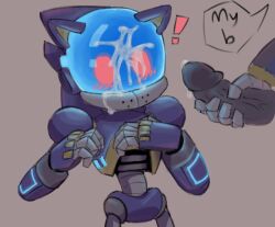 artist_request cat_ears chaos_sonic cum cum_on_face gay male male_only metal_sonic penis robot sonic_(series) sonic_prime suprised yaoi