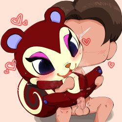 1:1 absurd_res aka_leopard animal_crossing blue_eyes blush bodily_fluids brown_body duo faceless_character faceless_human faceless_male female female_penetrated genital_fluids genitals heart hi_res human male male/female male_penetrating male_penetrating_female mammal nintendo open_mouth pecan_(animal_crossing) penetration penile penile_penetration penis penis_in_pussy pussy pussy_juice rodent sciurid semi-anthro sex spread_legs spreading tree_squirrel vaginal_penetration vaginal_penetration yellow_body