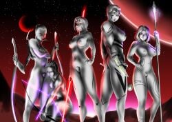 bare_squadron clones dathomiri lightsaber nude nudist sisters star_wars tattoo