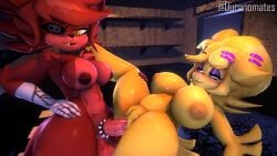 1futa 1girl1futa 1girls 3d animated anthro anthro_on_anthro areolae armwear audible_creampie balls bandage bandaged_arm big_belly big_breasts big_penis breasts cally3d chica_(cally3d) chica_(fnaf) chiku chiku_(cryptia) clazzey cock_ring cryptiacurves cum cum_in_pussy cum_inside cumflation curvy duranomates fazclaire's_nightclub female fexa fexa_(cryptia) five_nights_at_freddy's fnaf foxy_(cally3d) foxy_(fnaf) fredina's_nightclub furry futanari hi_res hourglass_figure huge_breasts inflation looking_pleasured loop mp4 nipple_piercing nipples orgasm penetration penis pumping_cum red_fur scottgames sex shaking sound stomach_bulge thick_thighs vaginal_penetration video voluptuous wide_hips yellow_fur