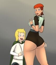 2d adventure_time adventure_time:_fionna_&_cake ass ass_focus blonde_hair blush child_bearing_hips dat_ass diklonius ear_piercing female fionna_and_cake freckles huge_ass jay_mertens little_destiny looking_at_viewer male pawg red_hair sideboob sketch thick_ass thick_thighs