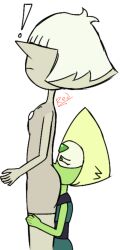 2girls ass cartoon_network gem_(species) green_eyes green_skin lonely_pearl_(steven_universe) non-human only_female peridot_(steven_universe) redoma32 steven_universe tagme white_hair yellow_hair