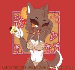 baozi_(diives) bikini dog_girl domestic_dog furry furry_only siwa text xingzuo_temple