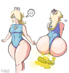 1girls big_ass big_butt bubble_butt fart fart_cloud fart_fetish farting female female_only gas gassy gobrush huge_ass huge_butt mario_(series) mario_and_sonic_at_the_olympic_games princess princess_rosalina rushgob smell smelly solo solo_female thick_thighs white_background