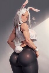 1girls ai_generated bubble_butt bunny_ears bunny_girl crop_top curvaceous curvy_body curvy_figure female female_focus female_only firestarter88 gym_uniform hi_res huge_breasts long_hair looking_at_viewer miruko my_hero_academia rumi_usagiyama solo_female solo_focus stable_diffusion usagiyama_rumi voluptuous voluptuous_female white_hair