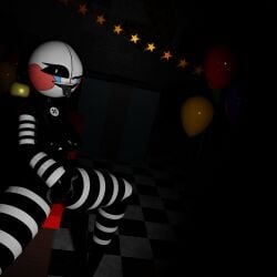 1girls animatronic female female_only five_nights_at_freddy's marionette_(fnaf) masturbation puppet_(fnaf) security_puppet_(fnaf) solo solo_female teasing