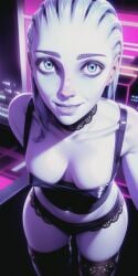 ai_generated alien_girl cleavage gwyndala lingerie looking_at_viewer midriff star_trek star_trek_prodigy thigh_highs vau_n'akat_(species)