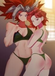 akaishi_black bikini original_characters raven's_chronicle_meets_dragon_ball:_eternal raven_valentine_rose red_hair saiyan_girl saiyan_oc super_saiyan_god