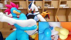 2futas 3d anal anthro balls big_balls big_breasts big_penis bodily_fluids breast_squish breasts charizard cum cum_in_ass cum_in_pussy cum_inside female feraligatr furry futanari generation_1_pokemon generation_2_pokemon genital_fluids genitals group group_sex herm intersex intersex/female interspecies kasdaq legendary_pokemon looking_pleasured lugia nintendo penis pokemon pokemon_(species) sex squish threesome trio vaginal_penetration veiny_penis yuki_(evov1) yukigatr_(evov1) yukizard_(evov1)