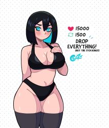 blush crim7x evie_(crim7x) nervous twitter_strip_game_(meme)