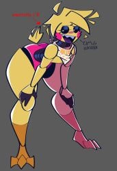 animatronic ass bent_over big_ass big_butt butt fat_ass female female_only five_nights_at_freddy's furry furry_only toy_chica_(fnaf) xexeezy