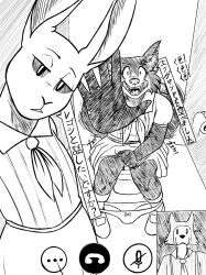 anthro bathroom beastars bottomwear bottomwear_down canid canine canis clothed clothing domestic_rabbit drelife dwarf_rabbit embarrassed feces feces_in_ass female group haru_(beastars) hi_res humiliation japanese_text juno_(beastars) lagomorph legoshi_(beastars) leporid male male/female mammal oryctolagus pants pants_down partially_clothed pooping pooping_in_toilet public_restroom rabbit restroom_stall scat school school_uniform shit shitting surprised text toilet toilet_paper toilet_use translation_request trio uniform video_call walk-in wolf