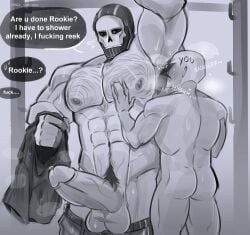 armpit_hair armpits bara big_muscles big_penis body_hair call_of_duty chest_hair cock dick gay ghost_(modern_warfare_2) hairy_armpits hairy_chest hairy_male imgl_unknow larger_male male male_only mask masked masked_male muscular muscular_male musk penis simon_riley sniffing sniffing_armpit sweat