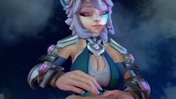 1boy 1boy1girl 1girls 3d animated big_breasts bigger_female good_boy handjob io_(paladins) looking_around looking_at_viewer night outdoors outside_sex paladins pov small_penis small_penis_adoration smaller_male sound tagme video yellowbea