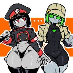 thick_thighs wide_hips shortstack thong vertacularrld robot_girl robot_commander_(bingbingzi)