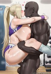 1boy 1girl ai_generated alternate_breast_size bald bimbo blonde_female blonde_hair blush breasts cheating clothes_lift cuckold curvy curvy_female curvy_figure dark-skinned_male dark_skin erect_penis faceless faceless_male female female_focus french_kiss gym heart hetero huge_breasts huge_cock ino_yamanaka interracial kiss large_breasts large_penis lifting_person long_hair male manly massive_breasts muscular muscular_male mybananaman naruto naruto_(series) naruto_shippuden netorare nipples ntr nude penis ponytail sex shiny_skin socks solo_focus standing suspended_congress sweat sweaty testicles thick_thighs thighs tongue tongue_out vaginal veins very_dark_skin voluptuous web_address