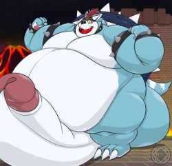 anthro balls belly belly_overhang big_balls big_belly big_penis bracelet collar double_chin flexing genitals horn huge_balls huge_belly huge_penis hyper hyper_balls hyper_belly hyper_genitalia hyper_penis jewelry koopa male mario_bros moobs morbidly_obese nintendo obese overweight overweight_anthro overweight_male penis ryan_(freazzy) rygalo scalie shell solo spiked_bracelet spiked_collar spiked_shell spikes spikes_(anatomy) standing wolfser
