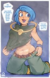 1girl armpits bangs bare_shoulders belly belly_button big_breasts blue_eyes blue_hair blue_lips blush blushing boots breasts bulma_briefs busty child_bearing_hips chubby chubby_female clothed clothing collarbone colored crimsoncoax curvaceous curvy curvy_figure digital_painting dragon_ball dragon_ball_xenoverse_3 eyebrows eyelashes female female_focus female_only fingers from_below front_view full_color glistening glistening_skin gradient_background high_res hips hourglass_figure human jewelry kneeling large_breasts light-skinned_female light_skin lips lipstick looking_at_viewer lustful_gaze mature_female milf navel necklace open_clothes open_mouth partially_clothed plump presenting seductive shiny_skin short_hair sitting smile solo sweat sweatdrop teeth thick_thighs tight_clothing tongue tongue_out tummy voluptuous voluptuous_female wide_hips xeno_bulma