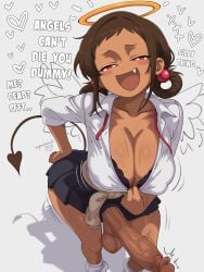 1futa 2026 achan_(argonchann) angel angel_wings areola_bulge argonchann balls big_balls big_breasts big_penis bottomwear bra breasts brown_hair cleavage clothing dark-skinned_futa dark_skin demon_tail erect_penis erection fallen_angel fang fangs futa_only futanari genitals halo hi_res highres huge_cock long_penis looking_at_viewer low_hanging_balls medium_hair mole_under_eye mostly_clothed motion_lines nipple_bulge open_mouth open_smile original original_character partially_clothed penis penis_under_skirt png pose posing presenting presenting_breasts red_eyes revealing_clothes sagging_balls saggy_balls shirt shirt_pull skirt smile smiling smiling_at_viewer smug smug_face solo solo_futa squint standing sweat sweaty tail talking_to_viewer text thick_thighs topwear veiny_penis wings
