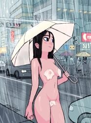 pervertfuel art_therapist breasts nude tissues 1girls female tagme rain casual_nudity public_nudity