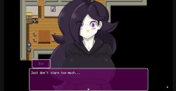 a_neet's_adventure_sex big_breasts blush bra game otaku purple_eyes purple_hair screencap tagme ugly_bastard video