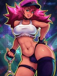 1transfem abs big_breasts bulge canon_futa capcom crop_top final_fight fingerless_gloves handcuffs implied_penis navel newhalf poison_(final_fight) pururart solo_transfem street_fighter thong trans_woman trans_woman_(lore) transfem transgender transgender_woman transgender_woman_(lore)