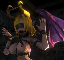 1girls animated big_breasts blindfold blonde_hair bondage choker collar critical_bliss demon female harness horns last_evil nipple_clamps nipple_piercings open_mouth open_mouth_gag restrained ring_gag succubus succubus_(last_evil) video_games wings yoke