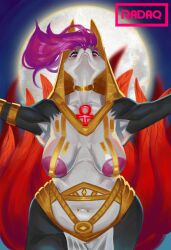 costume egyptian_clothes exposed_breasts kitsune large_areolae looking_at_viewer looking_down pharaoh piercings raven_valentine_rose symbol