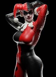 1girls 3d batman:_arkham_knight batman_(series) blender clown dc dc_comics female female_only fully_clothed gretdb harley_quinn harley_quinn_(classic) harley_quinn_(injustice) injustice_2 latex latex_suit solo solo_female tagme thick thick_legs thick_thighs