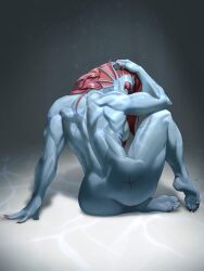 1girls 2022 anthro anthro_only back_view blue_body blue_skin commission_art completely_naked completely_naked_female completely_nude completely_nude_female female_anthro female_only fish fish_girl hand_on_head long_hair looking_back marine monster monster_girl muscular muscular_anthro muscular_female nude r62 red_hair scar scar_on_ass scar_on_back scar_on_leg scars sitting solo_anthro undertale undertale_(series) undyne yellow_sclera