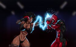 1boy 1boy1girl 1girls abs antihero antiheroine artist_name athletic athletic_female biceps big_ass big_breasts black_hair boxing boxing_gloves breasts breasts_bigger_than_head brown-skinned_female brown_body brown_skin bust busty cleavage crossover dark-skinned_female dark_hair dark_skin deadpool deadpool_(film) deadpool_2 digital_drawing_(artwork) digital_media_(artwork) domino_(marvel) domino_(zazie_beetz) eyebrows eyelashes eyes female fight fighter fighters gabocaricaturas gloves hair hero heroine hips hourglass_figure huge_ass huge_breasts human legs lips marvel marvel_comics mature mature_female mixed_boxing muscular mutant mutate neena_thurman red_boxing_gloves red_gloves straight superhero superheroine thick thick_ass thick_legs thick_lips thick_thighs thighs top_heavy upper_body voluptuous wade_wilson waist watermark white_hair wide_hips x-force x-men zazie_beetz