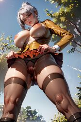 1girls ai_generated curvy_body curvy_female curvy_figure erect_nipples glasses_only hi_res huge_breasts looking_at_viewer nipple_bulge oppaimaker pink_nipples prison_school school_uniform schoolgirl seductive_look shiraki_meiko stable_diffusion voluptuous voluptuous_female white_hair