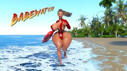 3d 3d_(artwork) big_breasts bimbo blonde_female blonde_hair breasts huge_breasts large_breasts lifeguard psmp3d rescue_buoy thick_thighs thighs wide_hips