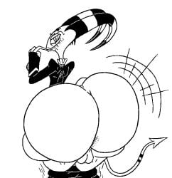 ass ass_focus balls big_ass blitzo_(helluva_boss) demon genitals helluva_boss horns imp male male_only partially_clothed plamzdoom tail undressed wide_hips