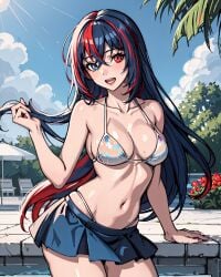 ai_generated alear_(female)_(fire_emblem) alear_(fire_emblem) alternate_costume bikini breasts female female_only fire_emblem fire_emblem_engage mrqwerty nai_diffusion outdoors solo stable_diffusion swimsuit