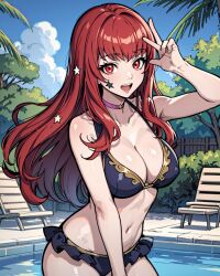 ai_generated alternate_costume bikini breasts female female_only fire_emblem fire_emblem_engage mrqwerty nai_diffusion outdoors solo stable_diffusion swimsuit yunaka_(fire_emblem)