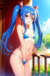 ai_generated blue_hair fairy_tail fingering_under_clothes hand_under_panties small_breasts stable_diffusion thick_thighs twintails wendy_marvell