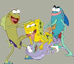 4boys anal anal_sex anthro balls cum ejaculation fish gay gay_domination gay_sex iyumiblue male male_only non-human nsfw on_model sea_sponge sex spongebob_squarepants spongebob_squarepants_(character) toony yaoi