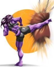 2022 anthro back_view clothed commission_art deltarune female female female_anthro female_only hair kick kicking lizard lizard_girl lizard_tail midriff muscular muscular_female punching_bag purple_body purple_hair purple_skin r62 reptile reptile_girl scalie sfw simple_background small_tail solo solo_anthro solo_female sportswear susie_(deltarune) susie_(light_world_form) tail undertale_(series) unseen_female_face