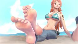 3d 3d_animation animated bare_legs barefoot beach big_breasts big_feet bikini black_eyes black_hair black_toenails blue_hair blue_toenails boa_hancock brown_eyes charlotte_smoothie clothed clothing crossed_legs dalliance18 dark-skinned_female day demon_horns feet feet_together feet_towards_viewer female female_focus female_only females_only foot_fetish foot_focus foot_play foot_tease high_resolution highres jeans large_breasts legs_crossed legs_together light-skinned_female light_skin long_hair long_toes looking_away meaty_soles multiple_girls nami nefertari_vivi nico_robin one_piece perona pink_hair post-timeskip presenting_feet purple_lipstick purple_toenails red_hair sand sitting sole_female soles sunglasses_on_head sunlight swimsuit tagme tan_skin tashigi tattoo teaser teasing toenail_polish toes twintails video white_hair yamato_(one_piece)